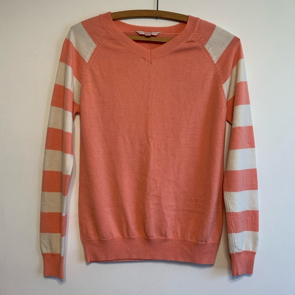 Merino Wool Blend Sweater in Coral, Size M